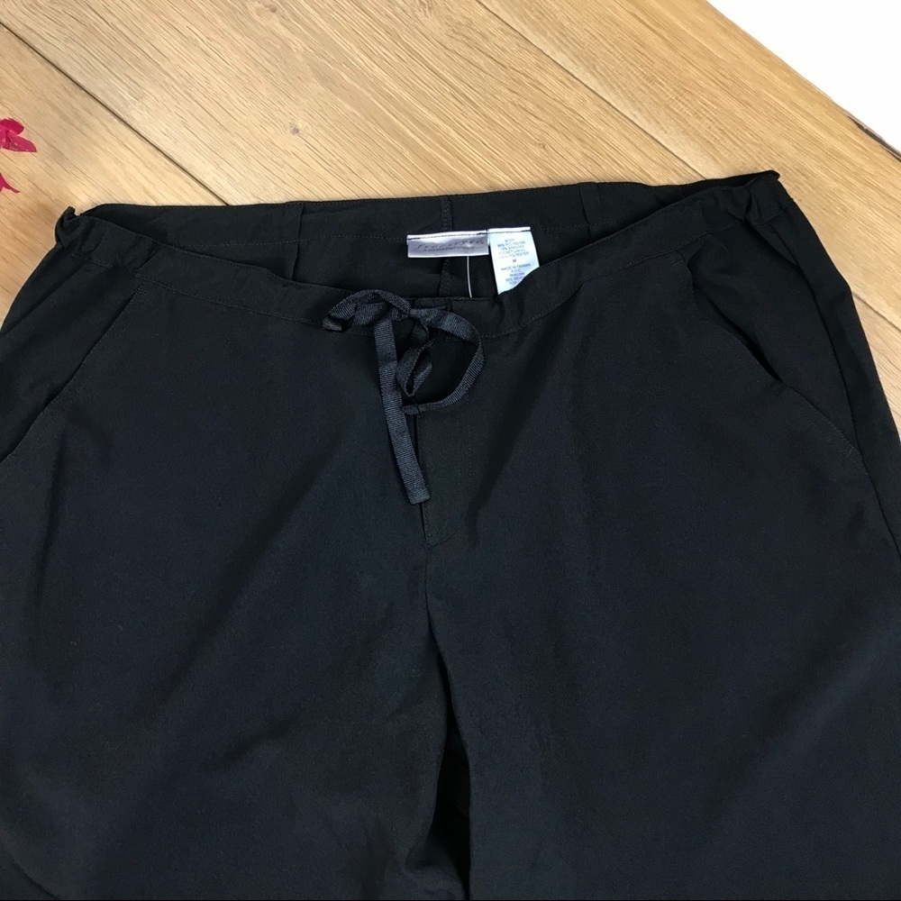 Black Lightweight Drawstring Crop Pants #616 - image 3
